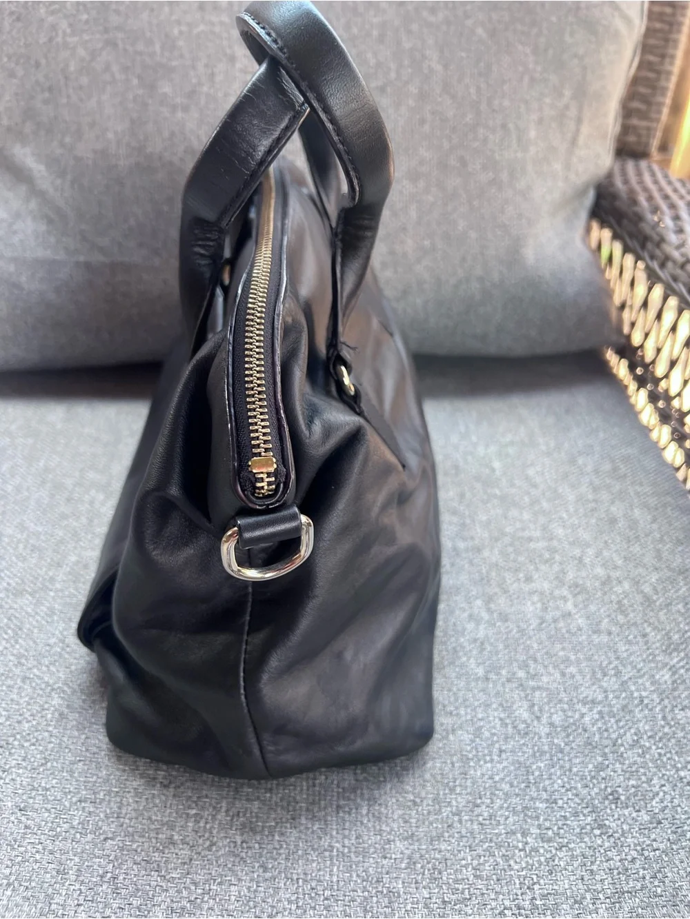Kate Spade Hampton Road Janie Black Leather Satchel Crossbody Shoulder Bag Purse